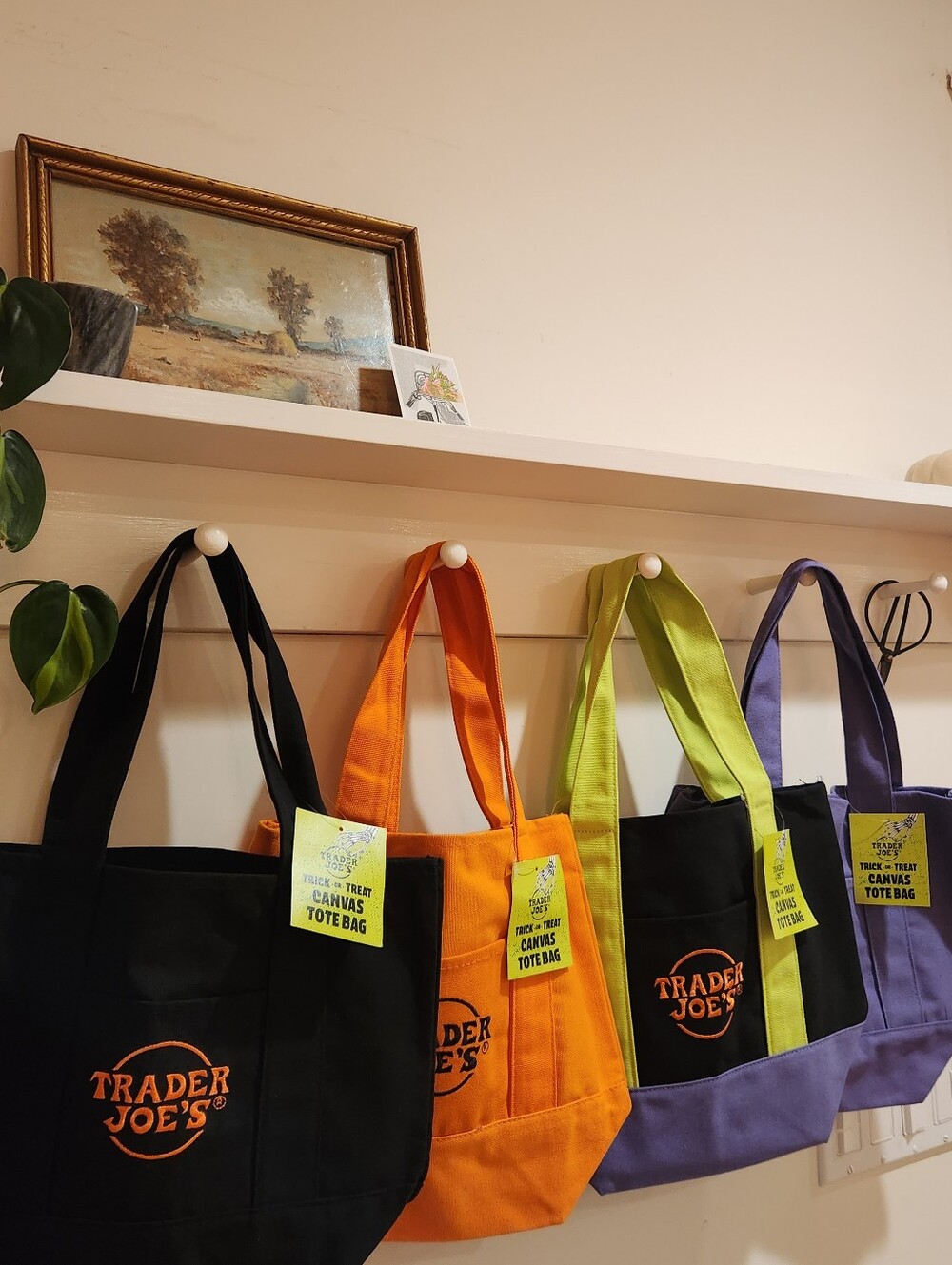 Set Of Limited Edition Trader Joe's Canvas Halloween Tote Bags
